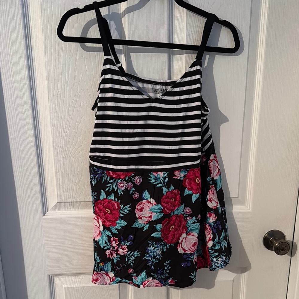 Torrid Striped and Floral Tank Top